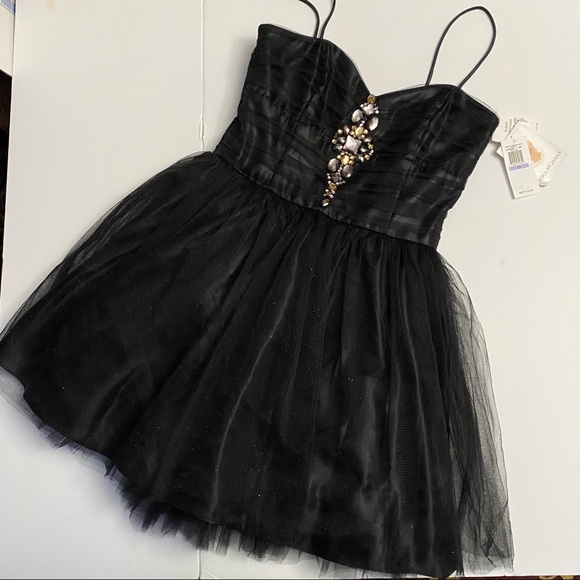 Jessica McKlintock Dress Black Cocktail Glitter 11 - Picture 1 of 7